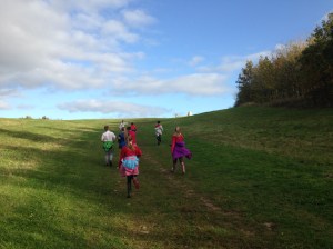 Group running uphill